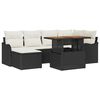 vidaXL Ensemble de canap&eacute; de jardin 7 pc Noir et cr&egrave;me