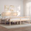 vidaXL Lit pour personne &acirc;g&eacute;e et t&ecirc;te de lit 200x200 cm bois massif