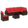 vidaXL Ensemble de canap&eacute; de jardin 7 pcs avec coussins marron r&eacute;sine tress&eacute;e