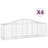 vidaXL Paniers &agrave; gabions arqu&eacute;s 4 pcs 200x50x60/80 cm Fer galvanis&eacute;
