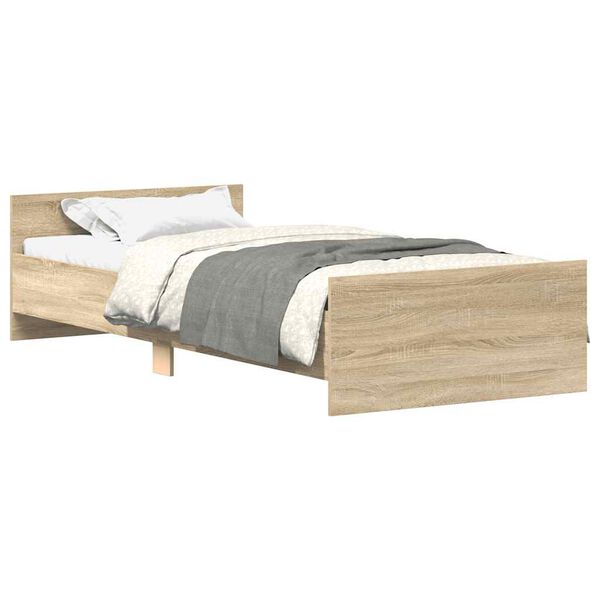 vidaXL Cadre de lit sans matelas chêne sonoma 90x190 cm