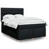 vidaXL Sommier &agrave; lattes de lit avec matelas Noir 140x190 cm Tissu