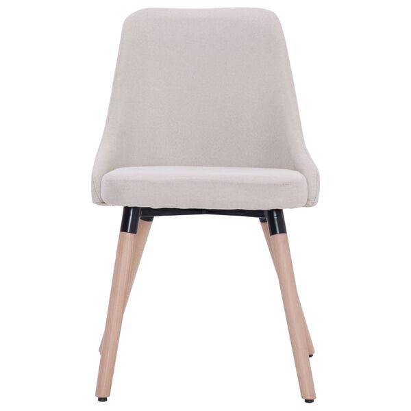 vidaXL Chaises &agrave; manger lot de 2 cr&egrave;me tissu