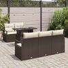vidaXL Ensemble de canap&eacute; de jardin 6 pcs Marron Poly rotin