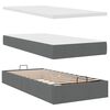 VidaXL Cadre de lit ottoman avec matelas gris fonc&eacute; 160x200cm tissu
