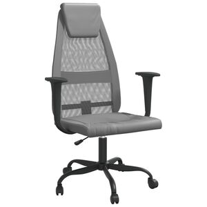 vidaXL Chaise de bureau r&eacute;glable en hauteur gris
