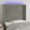vidaXL T&ecirc;te de lit &agrave; LED Gris clair 83x16x118/128 cm Velours