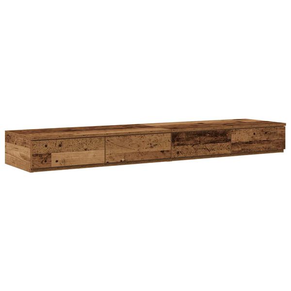 vidaXL Tiroirs de lit avec tiroir Bois ancien 135 x 36,5 x 16,5 cm