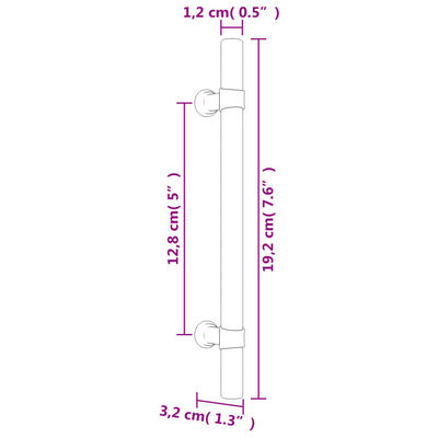 vidaXL Poignées d'armoire 10 pcs bronze 128 mm acier inoxydable