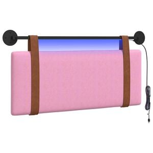 vidaXL T&ecirc;te de lit suspendue Avec lumi&egrave;re LED Rose PU antique