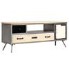 vidaXL Meuble TV Bois de manguier massif et acier 120x30x45 cm