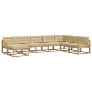 vidaXL Ensemble de canap&eacute;s d'ext&eacute;rieur 8 pc Blanc et Beige
