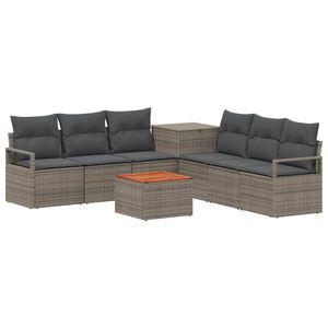 vidaXL Ensemble de Canap&eacute;s 8 pc Gris et Gris fonc&eacute; 55 x 55 x 37 cm