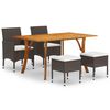 vidaXL Ensemble &agrave; manger de jardin 5 pcs Marron