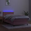 vidaXL Sommier &agrave; lattes de lit avec matelas LED Rose 100x200cm Velours