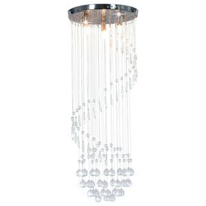 vidaXL Plafonnier avec perles de cristal Argent&eacute; Spirale G9