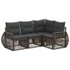 vidaXL Ensemble de canap&eacute; de jardin 4 pcs Gris et Gris fonc&eacute; polyrotin
