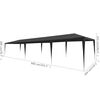 vidaXL Tente de r&eacute;ception 3x9 m PE Anthracite