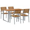 vidaXL Ensemble de salle &agrave; manger pour jardin 5 pc Gris