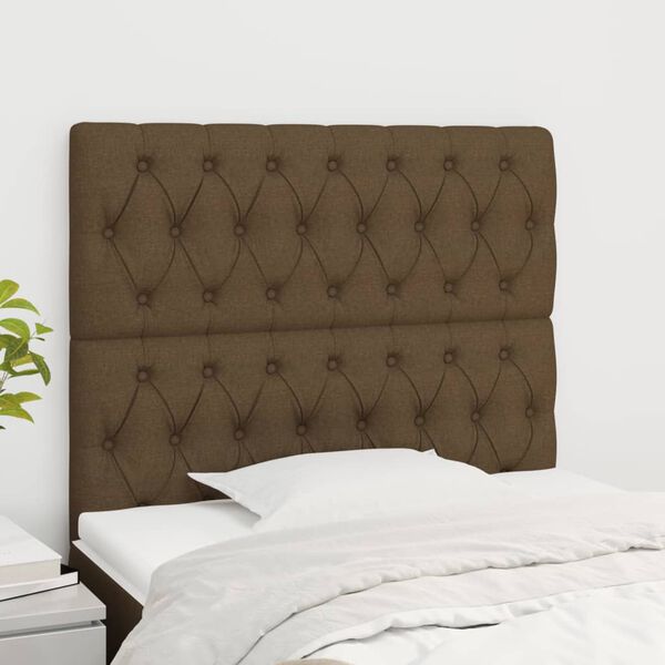 vidaXL T&ecirc;te de lit marron fonc&eacute; 100 x 7 x 118/128 cm en tissu