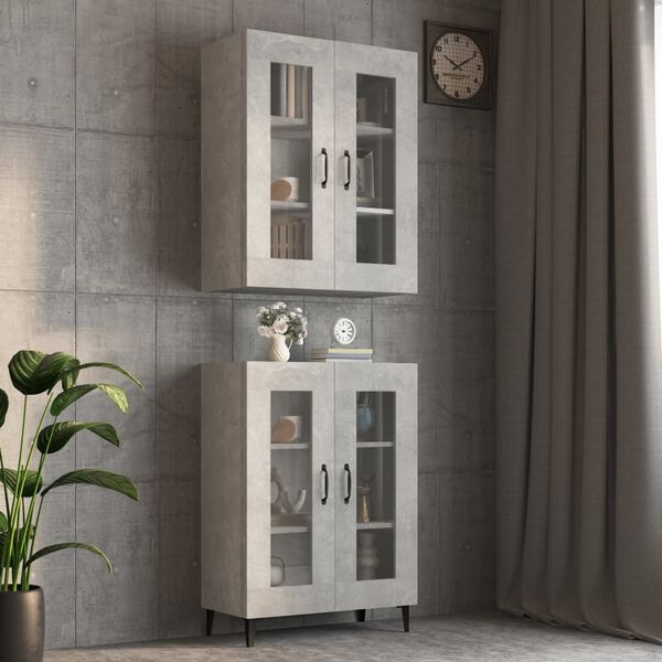 vidaXL Armoire murale suspendue Gris béton 69,5x34x90 cm