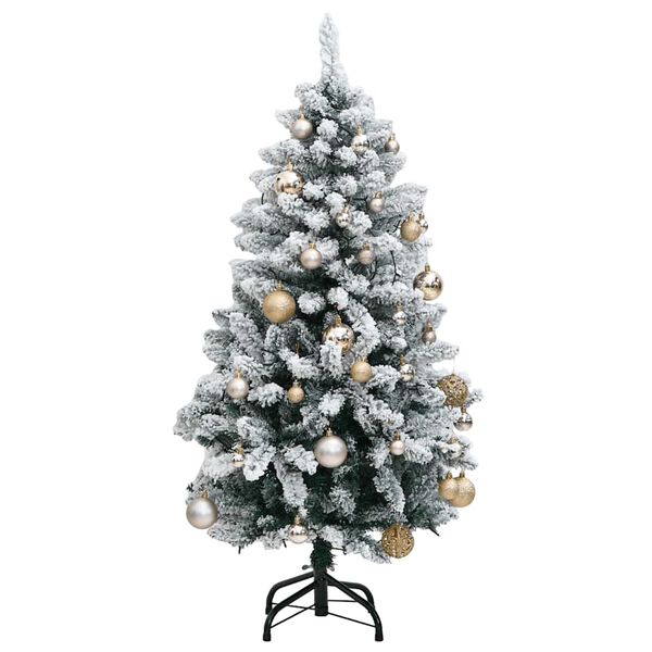 vidaXL Sapin de Noël artificiel articulé 150 LED et boules 120 cm