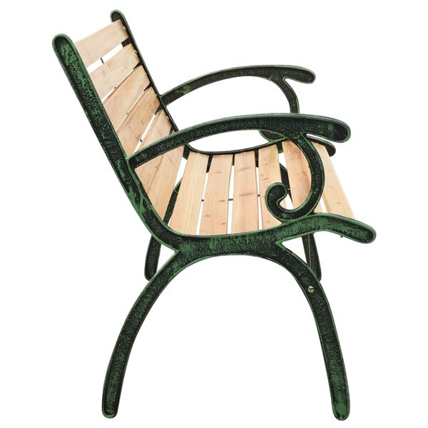 vidaXL Banc de jardin 116 cm Fonte et bois massif de sapin