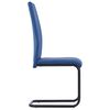 vidaXL Chaises &agrave; manger cantilever lot de 2 bleu similicuir