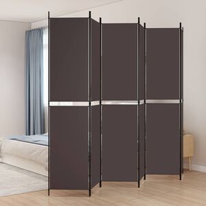 vidaXL Cloison de s&eacute;paration 6 panneaux Marron 300x220 cm Tissu
