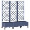 vidaXL Bac de jardin avec treillis et roues Gris Bleu PP
