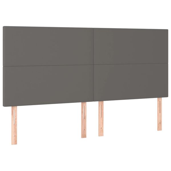 vidaXL T&ecirc;te de lit Gris 180x5x118/128 cm Similicuir