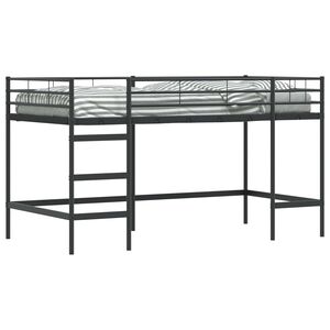vidaXL Lit mezzanine pour enfants Noir 79,5 x 200 cm Acier