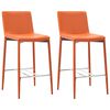 vidaXL Ensemble de bar 3 pcs Similicuir Orange