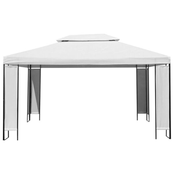 vidaXL Tonnelle avec guirlande lumineuse &agrave; LED 3x4 m Blanc