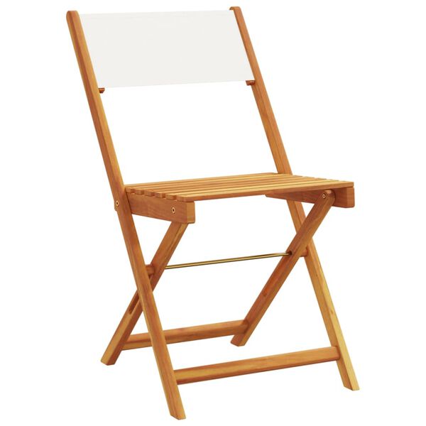 vidaXL Chaises de jardin pliantes lot de 8 tissu et bois massif