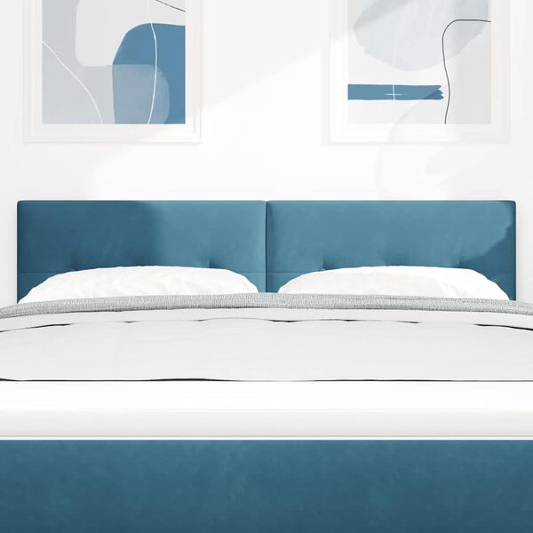 vidaXL T&ecirc;te de lit avec t&ecirc;te de lit Bleu fonc&eacute; 160 cm Cuir synth&eacute;tique