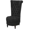 vidaXL Chaise de canap&eacute; avec dossier haut noir tissu