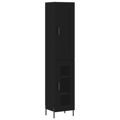 vidaXL Buffet haut Noir 34,5x34x180 cm Bois d'ingénierie