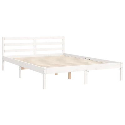 vidaXL Cadre de lit sans matelas blanc bois massif