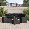 vidaXL Salon de jardin 5 pcs avec coussins noir r&eacute;sine tress&eacute;e