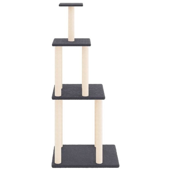vidaXL Arbre à chat avec griffoirs en sisal gris foncé 149 cm