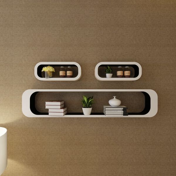 vidaXL Étagères murales sous forme de cube 6 pcs Blanc et noir