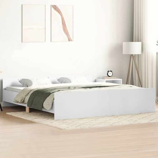 vidaXL Cadre de lit sans matelas blanc 180x200 cm