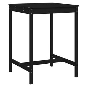 vidaXL Table de jardin noir 82,5x82,5x110 cm bois massif de pin