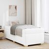 vidaXL Cadre de lit avec matelas Blanc 90 x 190 cm tissu