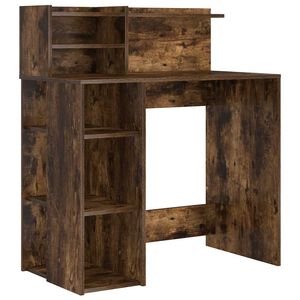 vidaXL Bureau Ch&ecirc;ne fum&eacute; Bois d'ing&eacute;nierie 90 x 48 x 101,5 cm