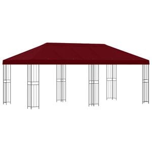 vidaXL Gazebo avec murs lat&eacute;raux 6 x 3 m Bordeaux Polyester et Acier