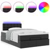 vidaXL Lit ottoman avec matelas & LED noir 120x190cm similicuir