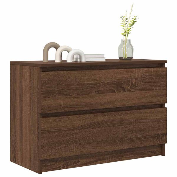 vidaXL Meuble TV chêne marron 80x35x54 cm bois d'ingénierie