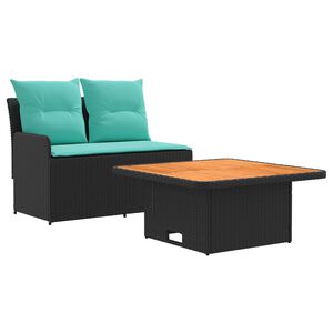 vidaXL Canap&eacute; de jardin avec accoudoirs et table relevable 2 Pi&egrave;ce